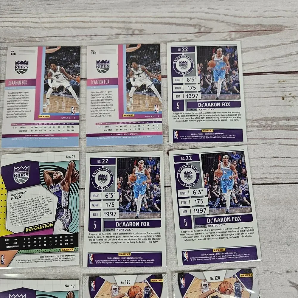 De'Aaron Fox Card Lot Of 16 Cards Rookie And Sophomore Year Panini Status Prizm